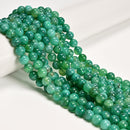 Green Fire Agate Smooth Round Beads Size 4mm 6mm 8mm 10mm 15.5'' Strand