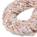 Natural Pink Opal Faceted Square Beads Size 8mm 15.5'' Strand