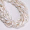 White Fresh Water Keshi Pearl Irregular Nugget Chunk 8-10x18-23mm 15.5'' Strand