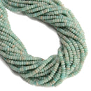 Natural Green Amazonite Smooth Rondelle Beads Size 2x4mm 15'' Strand