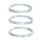 Multi Blue Aquamarine Smooth Round Beaded Bracelet 6mm 7.5'' Length 3 PCS/Set