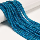 Blue Apatite Color Dyed Jade Smooth Rondelle Beads Size 2x4mm 15" Strand