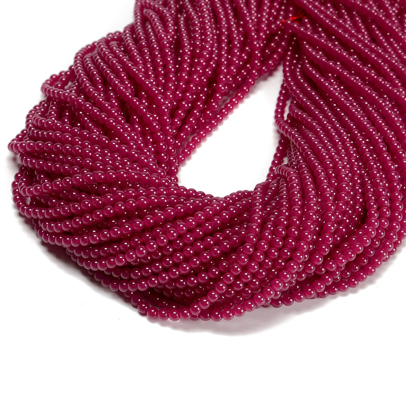 Natural Ruby Smooth Round Beads Size 2mm 3mm 15.5'' Strand
