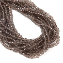 Natural Smoky Quartz Faceted Cube Beads Size 4mm 15.5'' Strand