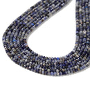 Blue White Sodalite Faceted Rondelle Beads Size 2x4mm 15.5'' Strand