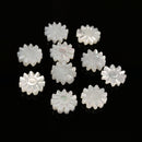 Iridescent White Mother of Pearl MOP Shell Carved Daisy Flower Beads Size 11mm