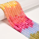 03 Gradient Colorful Dyed Jade Smooth Rondelle Beads Size 5x8mm 15.5" Strand