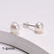 White Fresh Water Pearl Earrings with 925 Silver Stud 6-7mm 7-8mm 1 Pair Per Bag