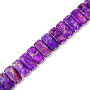 Purple Sea Sediment Jasper Double Drill Rectangle Beads Size 10x20mm 8'' Strand