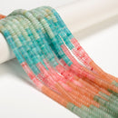 05-Multi-color Gemstone Smooth Rondelle Beads Size 2x6mm 15.5'' Strand