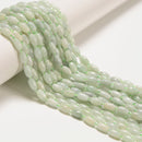Natural Jade Smooth Rice Shape Beads Size 5x8mm 15" Strand