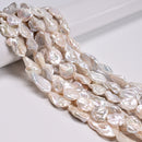Natural White Fresh Water Pearl Flat Nugget Beads Size 16mm 22mm 25mm 16" Strand