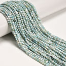 Natural Larimar Faceted Round Beads Size 3mm 15.5" Strand