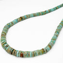 Natural Blue Green Turquoise Graduated Heishi Disc Beads Size 2x4-2x12mm 16" Std