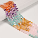 01 Multi-color Gemstone Smooth Cube Shape Beads Size 4mm 15" Strand