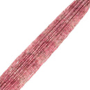 Gradient Natural Madagascar Rose Quartz Faceted Round Beads 3mm 4mm 15.5'' Strd
