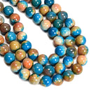 Two Tone Agate Smooth Round Beads Size 20mm 15.5" Strand