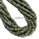 Natural African Turquoise Heishi Disc Beads Size 1.5x4mm 1.5x6mm 15" Strand
