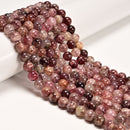 Natural Strawberry Quartz Smooth Round Beads Size 8mm 15.5" Strand