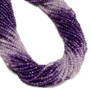 Natural Gradient Amethyst Faceted Round Beads Size 3mm 15.5'' Strand