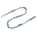 Natural Gradient Aquamarine Faceted Round Beads Size 4mm 15.5" Strand