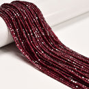 Natural Red Garnet Faceted Cube Beads Size 2mm 15.5'' Strand