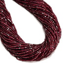 Natural Red Garnet Faceted Cube Beads Size 2mm 15.5'' Strand