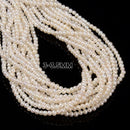 White Fresh Water Pearl Off Round Beads Size 3-3.5mm 4.5-5mm 14.5'' Strand