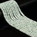Natural Green Moonstone Smooth Rondelle Beads 4x6mm 5x8mm 6x10mm 15.5" Strand