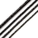Titanium Black Hematite Faceted Rondelle Beads 2x3mm 2x4mm 3x4mm 3x6mm 15.5''Str