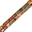 Natural Red Creek Jasper Flat Rectangle Shape Beads 10x14mm 12x16mm 15.5" Strand