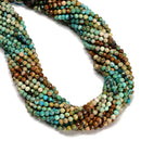 Natural Gradient Turquoise Faceted Round Beads Size 4mm 5mm 15" Strand