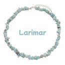 Natural Larimar Diopside Kunzite Chips 6-8mm Beaded Necklace 16''-17.5" Length