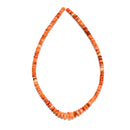 Natural Graduated Orange Spiny Oyster Smooth Rondelle Beads 2-5x5-10mm 16" Strd