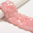 Grade A Rose Quartz Faceted Nugget Chunk Beads Size 18x25mm 25x30mm 15.5" Strand