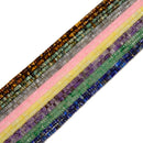 Mixed Gemstone Faceted Rondelle Wheel Beads Size 2x4mm 15'' Strand