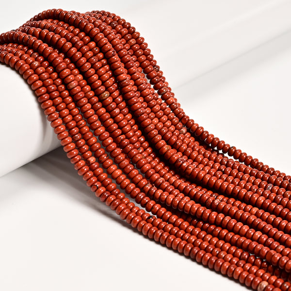 Natural Red Jasper Smooth Rondelle Beads Size 2x4mm 15.5
