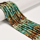 Natural Gradient Turquoise Faceted Round Beads Size 4mm 5mm 15" Strand