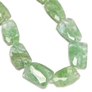 Cloudy Green Quartz Faceted Twist Freeform Slice Beads 30x40mm 15.5'' Strand