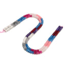 03 Multi-color Gemstone Smooth Rondelle Beads Size 4x6mm 15.5'' Strand