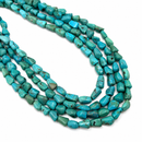 Natural Blue Turquoise Dogbone Nugget Shape Beads Size 7x10mm 16'' Strand