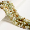 Natural Multi-color Nephrite Jade Smooth Round Beads Size 8mm 15.5" Strand
