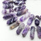 Natural Teeth Amethyst Graduated Top Drill Points Beads Size 30-45mm 15.5" Strd