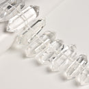 Grade AAA Natural Clear Quartz Graduated Double Point Beads Size 25-55mm 20-65mm
