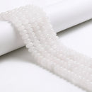 White Jade Smooth Rondelle Beads Size 5x8mm 15.5'' Strand
