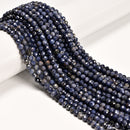 Natural Sapphire Faceted Round Beads Size 4mm 15" Strand