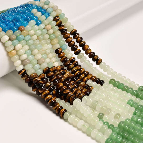 06 Gradient Multi-color Gemstone Smooth Rondelle Beads Size 4x6mm 15.5" Strand