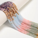 17 Multi-color Gemstone Smooth Rondelle Beads Size 2x4mm 15.5'' Strand