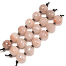 Natural Pink Rutilated Quartz Faceted Round Beads Size 30mm 7.5" Strand