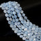 Aquamarine Color Dyed Jade Hexagram Cutting Faceted Coin Beads 10mm 15.5''Strand